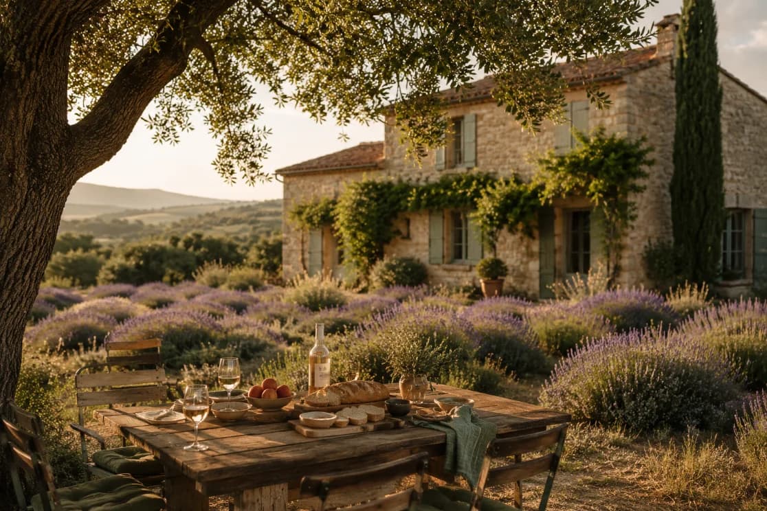 Landhaus in der Provence mit Lavendelfeld